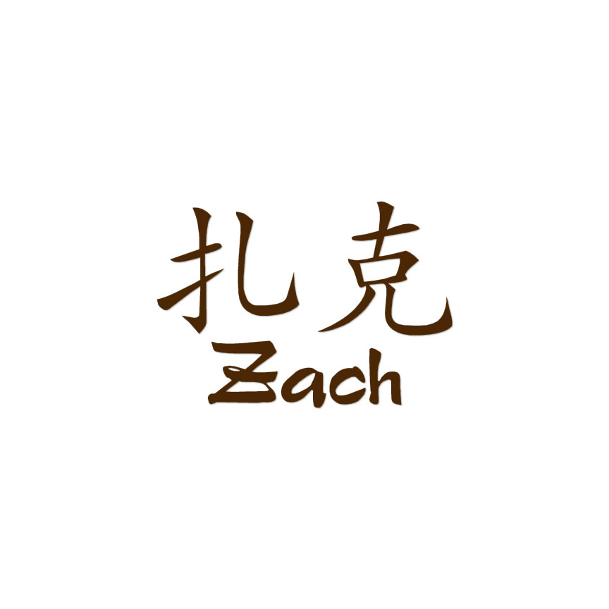 Chinese Symbol Zach Name - Decal Sticker - Multiple Colors & Sizes